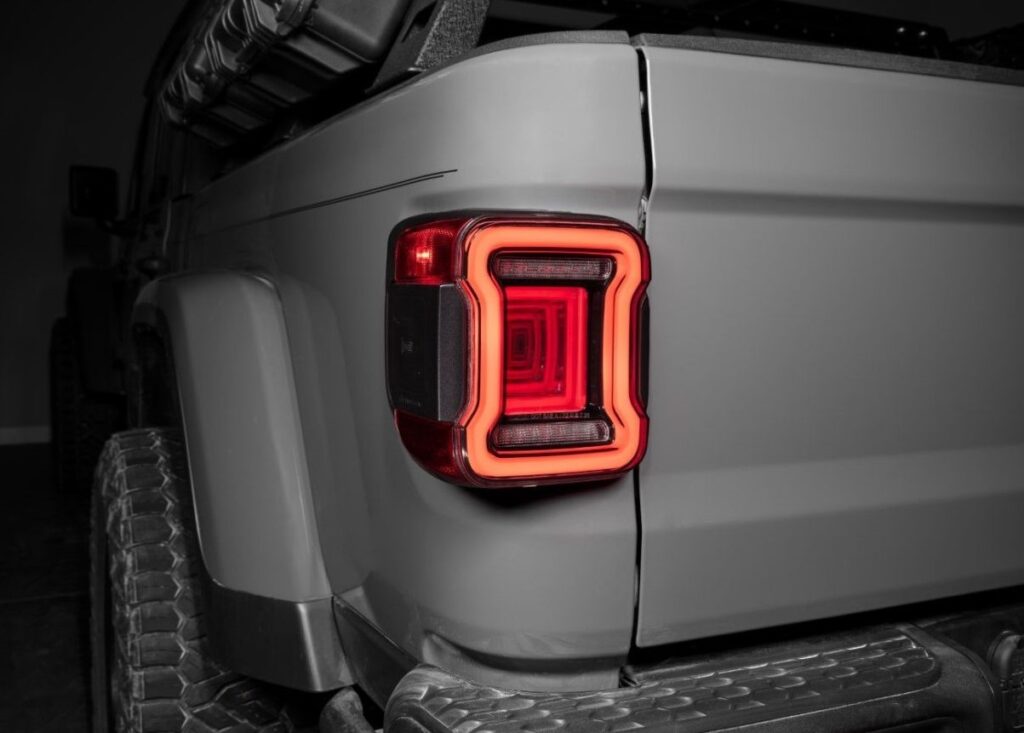 form lighting led taillight on a jeep gladiator